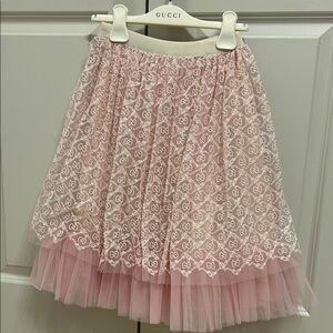 Gucci Pink Lace Skirt
